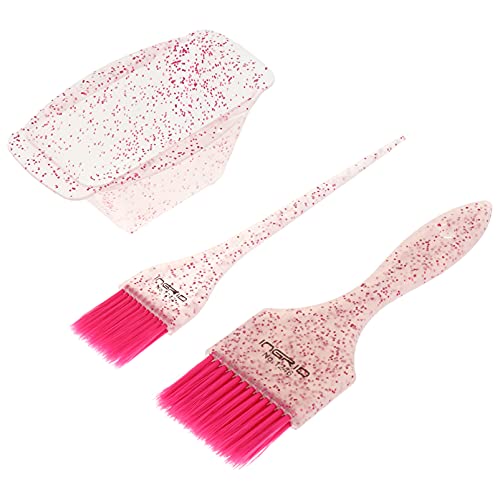 Lurrose 2Set Tools Tint Mini Tool Diy For Mixing Mixer Professional Home Toolfor Dying Brushes, And Bowl, Shop Tinting Glitter Plastic Brush Tail Pink Bowl Kit, Comb Salon Dryers Brushes #TOP2