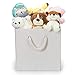 Onlycube Hadioo 3 Pack Foldable Bamboo Fabric Storage Bins for Cube Organizer with Cotton Rope Handles, Collapsible Basket Box Organizer for Shelves and Closet- Beige 13x13x13 inch