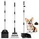 GBACHOOSE 3 Stück Hundekotschaufel, Hundekotsammler Langer Griff, Dog Pooper Scooper und Harke Metall Rechen Kehrschaufel, Hundekot Scooper für Garten