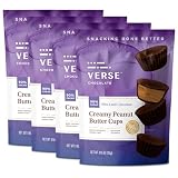 Verse 90% Dark Chocolate Peanut Butter Cups, 4 Pack, Premium Filled Cups