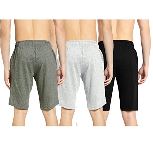 Image of KART BLACK Plus Sizes Men's Cotton Knee Length Shorts(M,L,XL,XXL,3XL,4XL,5XL Shorts) | Casual and Night Wear Mens Shorts