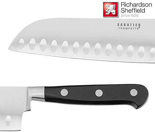 Richardson Sheffield 17.5 cm Sabatier Trompette Santoku Knife, Silver