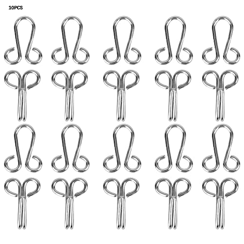 10Pcs Fur Cloak Sew On Hooks and Eyes Antique Brass Overcoat Hoodie Jacket Coat Clasp Fastener for Clothes Closure