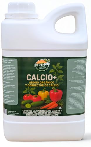 Abono Huerto con Extra de Calcio y Potasio 2L. Ideal Tomates y Pimientos, Chiles, Berenjenas, Calabacín, Pepino, Melón, Lechuga, Coles y Fresas. 100% Organíco Natural y de rapída asímilacíon