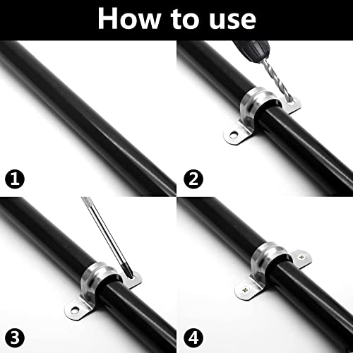 Suiwotin 50Pcs M20 (3/4 Inch) Conduit Clamps, Stainless Steel Two Hole Strap U Bracket Rigid Pipe Strip, Cable Clamp Hanger With 2 Holes Fit For 3/4 Inch Pipes Od #TOP6
