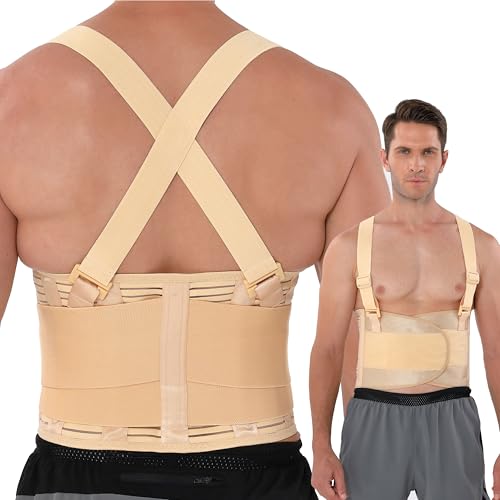 Faja para la espalda con tirantes elásticos que alivia la sobrecarga lumbar baja
