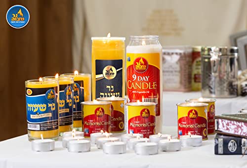 Ner Mitzvah 7 Day Beeswax Yartzeit Candle - 7 Day Kosher Yahrtzeit Memorial And Yom Kippur Candle In Glass Jar #TOP3