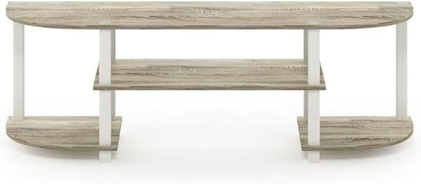 HomeStock Artisanal Abode Wide TV Entertainment Center 13.40 x 47.20 x 15.90 Inches with Stylish Open Shelves and Cabinets Sonoma Oak