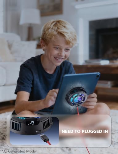 Image of darkFlash iPad Cooler, Magnetic /Back Clip 2 in 1 Tablet Cooler for ipad /Surface pro /Samsung Tab, Steam Deck Fan, 30W Tablet Cooling Case with Temperature Display for Gaming, Live Streaming (GT-PRO)