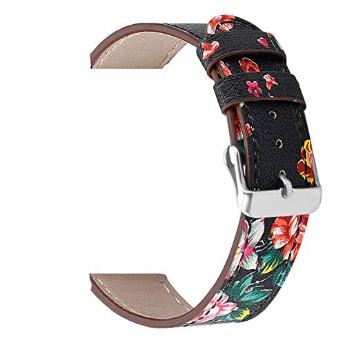 Watch Strap Compatible With Wyze Watch 47Mm Bands For Women Men Floral Printed Fadeless Pattern Leather Replacement Wristbands For Wyze Watch 47Mm Smartwatch (Flower-Red) #TOP5