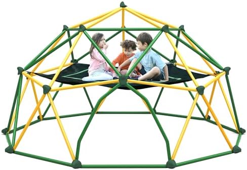 Virubi 13 FT Climbing Dome with Hammock for Kids 3-10, Outdoor Play Equipment Supporting 1000 lbs, Anti-Rust Jungle Gym, Easy Assembly Geometric Dome Climber Play Center