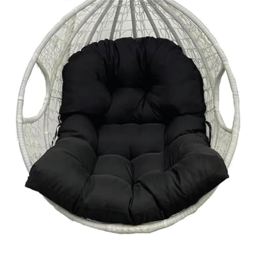Yahbrra Swing Chair Cushion, Soft Patio Hanging Chair Cushion Pad for Outdoor Indoor Egg Hanging Basket Chair Egg Chair Cushion Soft Indoor Outdoor Furniture Recliner ( Color : Black , Size : 120*80cm