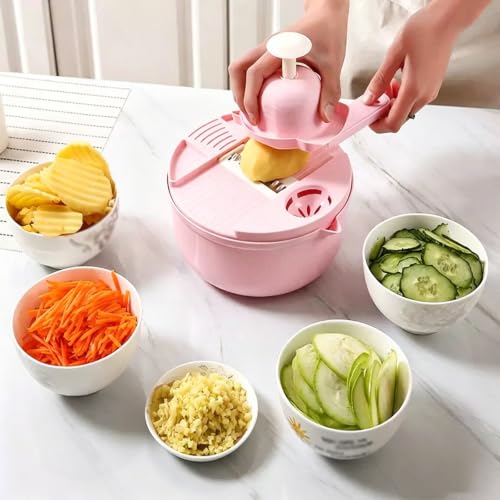 Mandoline multifonctions dotée de poignées robustes et 3 lames