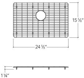 IH-G-2516 ProInox H-G 24x15 Stainless Steel Grid for Handcrafted Kitchen Sink