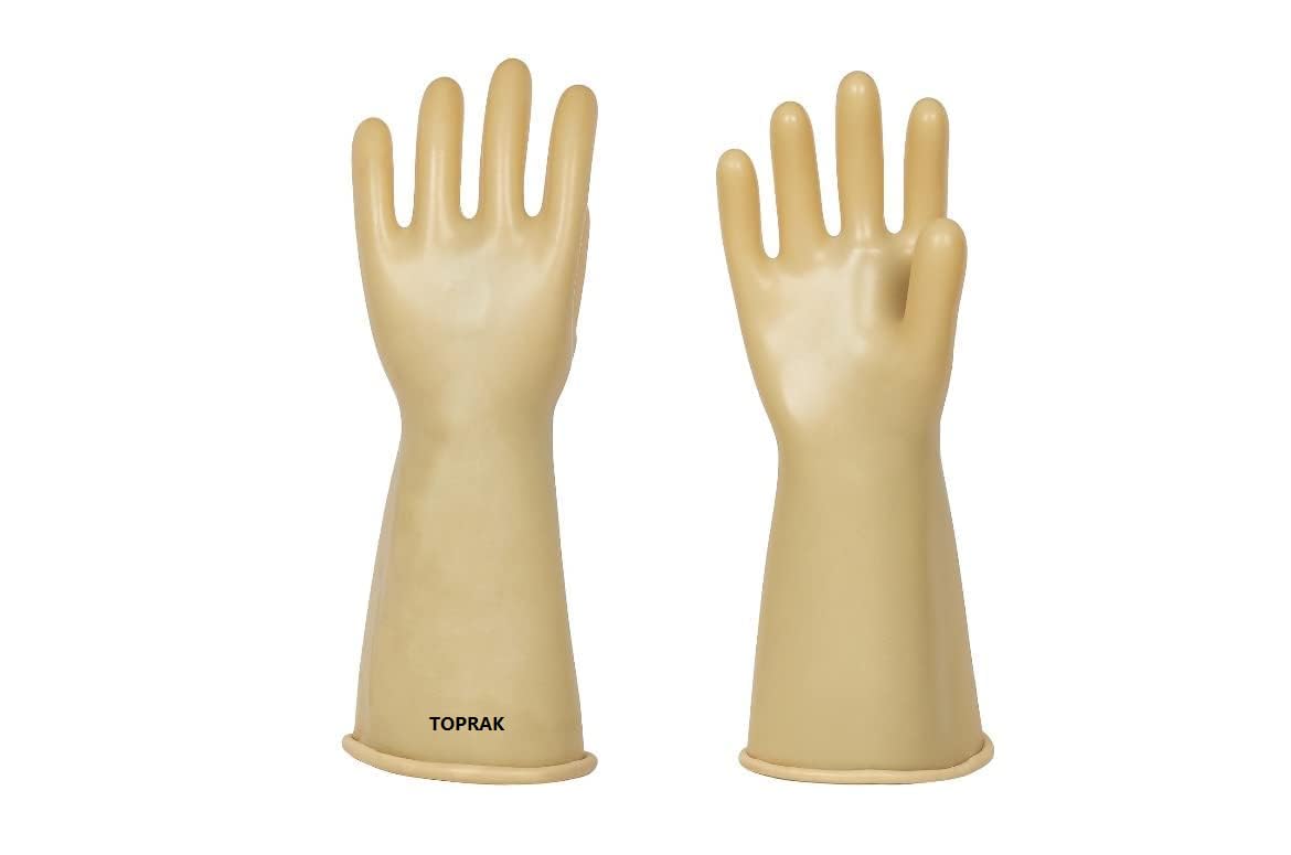 TOPRAK 11000 KVA Safety Electrical Insulated Latex Rubber Seamless Handle Gloves 14 inch (355mm, Yellow) Pack of 1 Pair (B0D5J184SG) Amazon Price History, Amazon Price Tracker