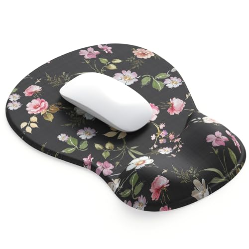 ErgoComfort Gel Wrist Rest Mouse Pad-Ergonomic Office Mousepad with Wrist Support-Non-Slip, Design Desk Accessories Mat for Home&Game Decor (08Floral Brust)
