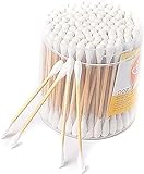 100Pcs Wooden Bamboo Sticks cotton Ear Buds Package design may vary