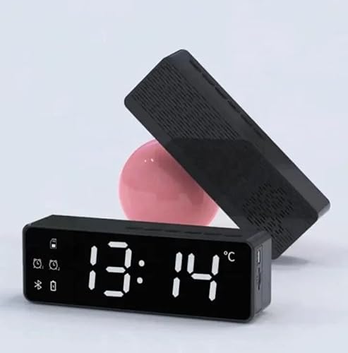 Hypertech X Portable Waterproof Wireless Bluetooth Speaker Alarm Clock Shower Speaker Radio Microphone For Smart Home Office Bedroom Deep Sleepers Kids Teens Adults #TOP4