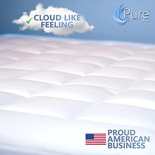 Pure Brands Twin Xl Mattress Topper & Mattress Pad Protector In One Quality Plush Luxury Down Alternative Pillow Top Make Your Bed Luxurious 18" Deep Pockets #TOP2