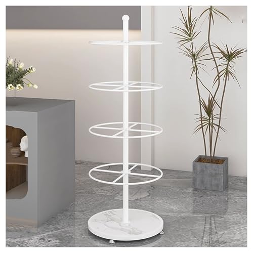ZOCWJK Display Rack,Rotating Iron Display Stand,Supermarkets Commercial Clothing Store Retail Organizer for Scarves Socks Gloves,Movable Shopr Rack with Hooks,White-50x165cm,White-50x130cm