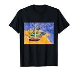 Fischerboote am Strand von Vincent van Gogh | Kunst T-Shirt