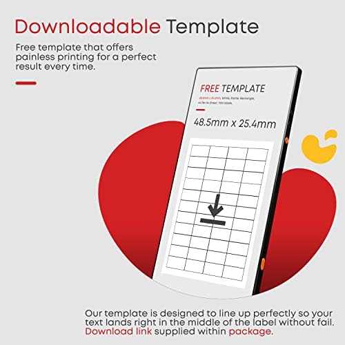 Multi-Purpose A4 Printer Labels, 48.5mm x 25.4mm, 44 Per Sheet, 1100 Labels - Perfect for FBA, Barcodes, Packaging and Shipping - Compatible with Laser and Inkjet Printers - Self-Adhesive Sheet