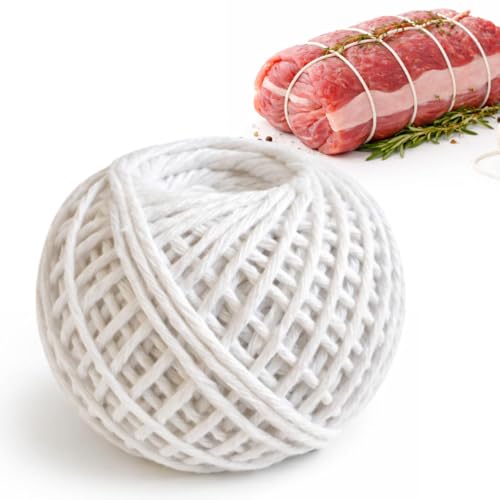 OTHERWISETRIVIAL Spago da Cucina Bianco, 30 Metri, 75% Cotone e 25% Polipropilene, per Arrosti, Involtini, Pollo e Grigliate