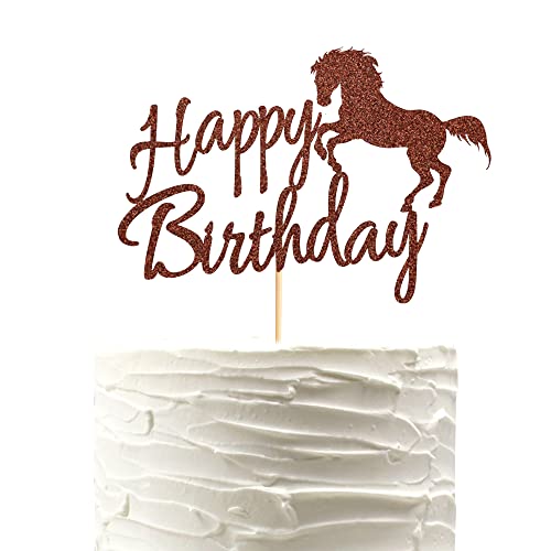 Arthsdite Décoration de gâteau d'anniversaire sur le thème des courses de chevaux pour garçons, filles, hommes, femmes et enfants