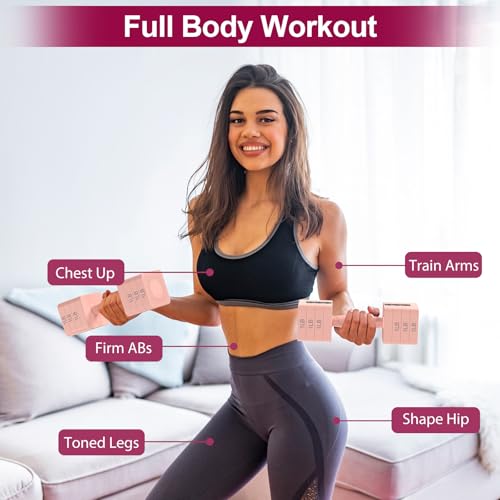 Image of Hezeyferg Adjustable Dumbbells Set for Women /Men Home Gym | 18LBS 22LBS Adjustable Weight Dumbbells, Hand Weights Sets with Mutilple Levels, Full Body Workout