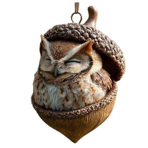 Waldtiere Eichels Ornaments,3D Natur Forests Animal Acorn Ornaments, Tannenzapfen Weihnachtsbaumschmuck Deko, Tierfiguren Anhänger Festtags Weihnachtsbaumschmuck