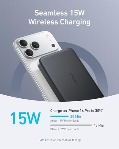 Anker MagGo Power Bank, 10,000mAh Qi2-Certified 15W Portable Charger — view 2