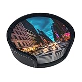 Matériaux : ce dessous de verre imprimé rues de New York est fabriqué en cuir synthétique, avec une surface délicate et douce qui est facile à nettoyer.