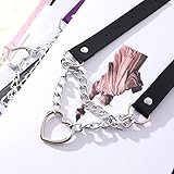 JJDreams Punk Halsband Gothic PU Leder Halsreif mit Kette Herz Anhänger elegant Choker Kragen schwarz Damen, Chock Gothic Damen