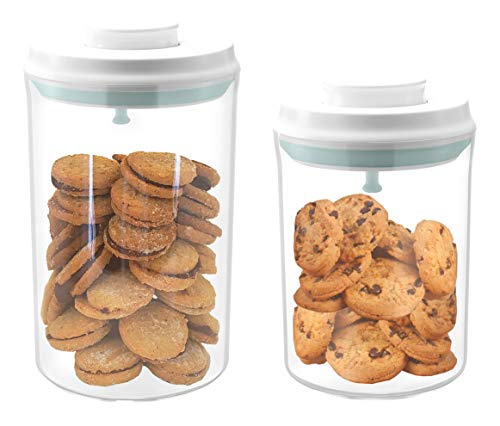 Airtight cookie jars, Kitchen storage container with lids, Plastic canister, Flour and sugar contain - //coolthings.us