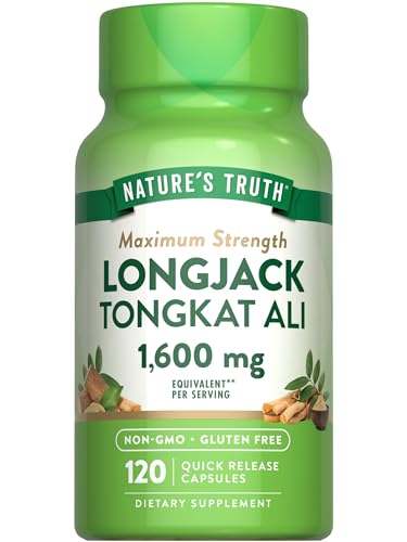 Nature's Truth Longjack Tongkat Ali | 1600mg | 120 Capsules | Max Strength Formula for Men | Non-GMO & Gluten Free Supplement