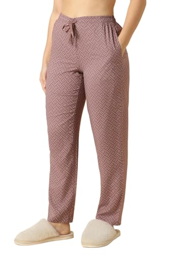 Image of Van Heusen Women's Printed Lounge Pants | Drawstrings & Side Pockets | Ultra Soft Fabric | Relaxed Fit | At home pyjamas | Everyday Comfort | Printed | Style 55306 | Available in Pack of 1 & 2