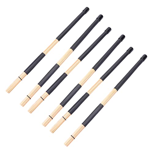 3 pares de baquetas para batería de bambú y plástico, accesorio para percusión miniatura 1