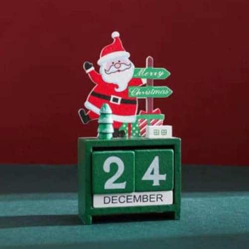 Enfeite Natalino, Calendário Natalino em Madeira, Contagem Regressiva para Natal e Ano Novo, Decoraç