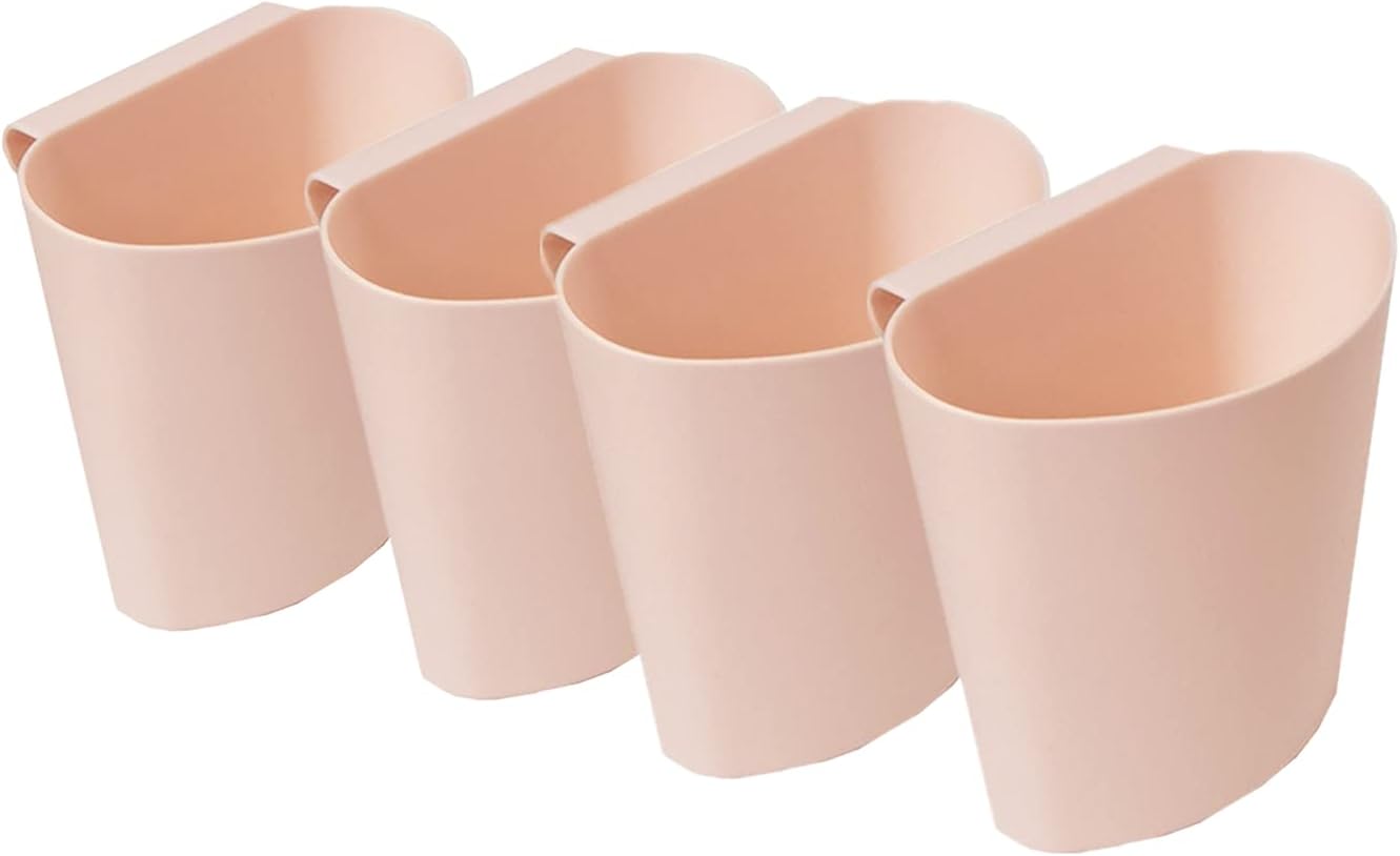 4Pcs Hanging Cup Holder,Rolling Cart Accessories Utility cart Accessories Hanging Bins,Hanging Flower Pots,Space Saver,Storage Bucket Desktop Container,Make Up Pencil Holder(Black) image 2