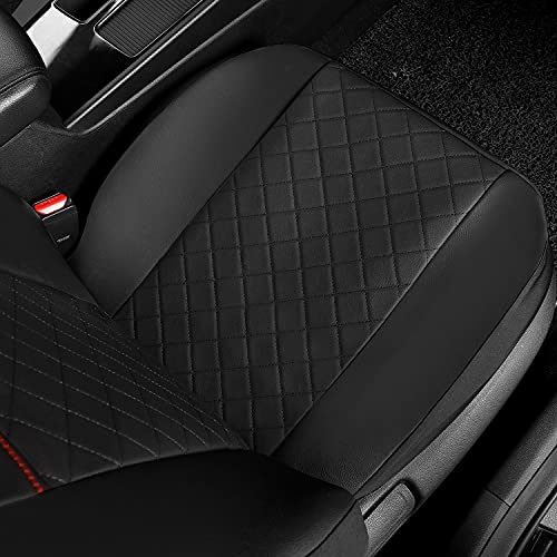 GIANT PANDA Front Car Seat Covers, Bucket Seat Covers, Leather Low Back Auto Seat Covers for Cars, Trucks, Jeep, Van, SUV, Pickup, Airbag Compatible (Black) - Image 5