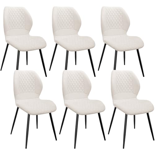 FRUOGO Lot de 6 Chaises Salle à Manger,Chaise Cuisine,Chaise Salon,Chaise Ergonomique,avec Coussin...