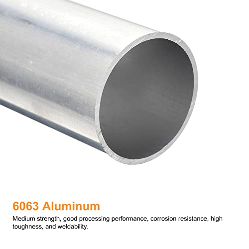 sourcing map 6063 Aluminium Rundrohr 32mm Innendurchmesser Alurohr 35mm Außendurchmesser Aluprofil Metallrohr 100mm Länge Aluminium Rohr für Industriebau Bastelprojekte Heimdekoration