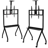 1pc Smart Board Stand 42-75inch 360° Rotating Wheels Mobile Stand Height Adjustable Interactive Whiteboard Stand Hold 300LBS