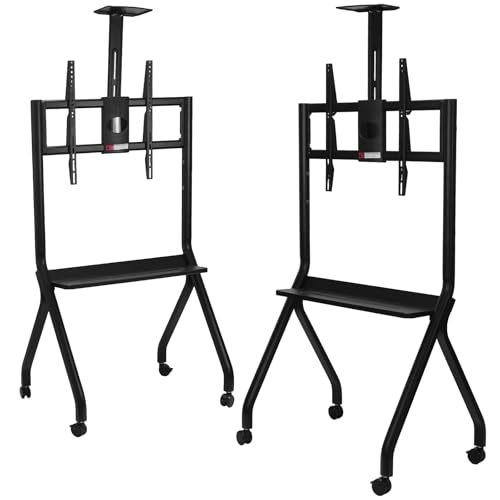 1pc Smart Board Stand 42-75inch 360° Rotating Wheels Mobile Stand Height Adjustable Interactive Whiteboard Stand Hold 300LBS