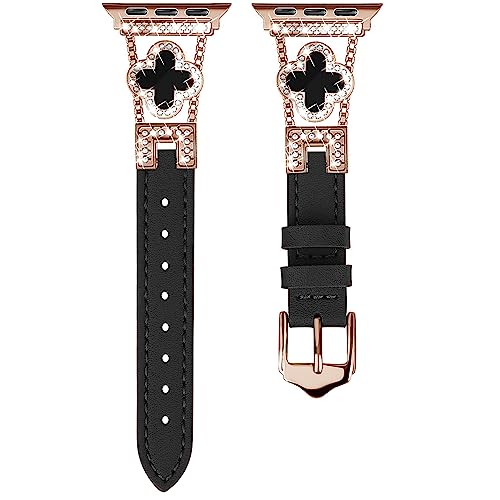 Apawband Leather Band, 1 Rose Gold/Black, 44/45/46/49/42mm(Series 3 2 1) by Apawband - Used condition - Image 4