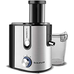 Motor De Licuadora Taurus Taurus Liquafruits Pro-Licuadora centrífuga. 800 W. 2 velocidades. Sistema antigoteo. Filtro extraíble de Acero Inoxidable. Capacidad Jugo 1,1 litros. Gris, 1.1 litros, 0 Decibelios, Plateado/Negro