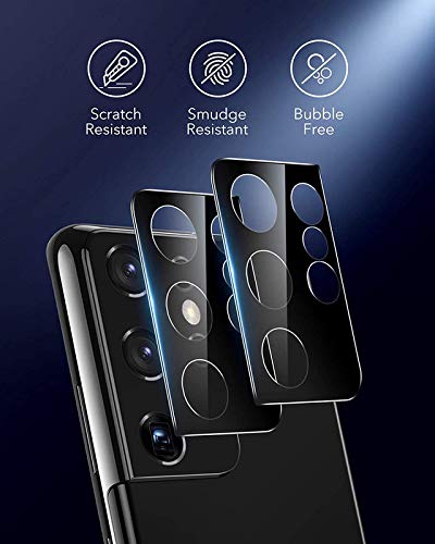 Image of Black Camera Lens Tempered Glass Compatible with Oppo F17 Pro [Anti-Scratch Bubble-Free 9H Hardness Full Camera Lens Protector Tempered Glass-Black