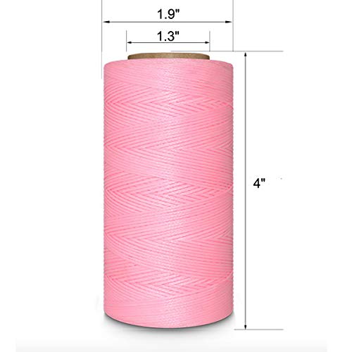 Hilo para coser cuero encerado plano 284 yardas rosa miniatura 2