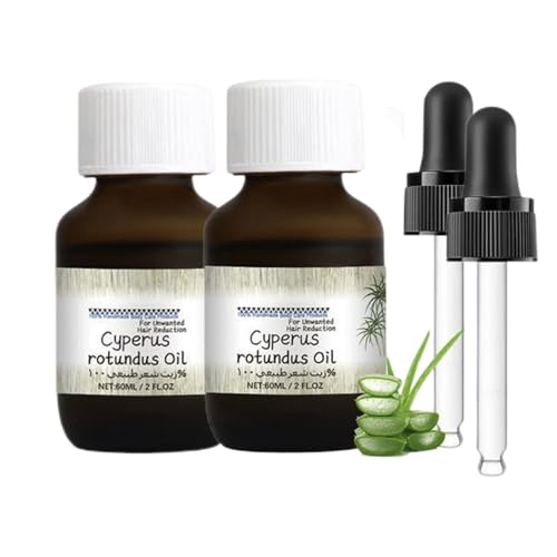 Cyperus Rotundus Oil, 2pieces 60ml Cyperus Rotundus Oil For Hair Removal, Natural Organic Cyperus Rotundus Oil Skin Care For Hair Growth Inhibitor, Moisturizing And Nourishing Body Oil(with dropper)