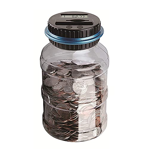 Digital Coin Bank, Clearance Coin Piggy Bank, Digital Counting Coin Bank Saving Jar for U.S. Coins with LCD, Gift for Birthday/New Year's Day(1.8L)